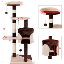 Load image into Gallery viewer, 43&quot; Cat Tree Kitten Activity Tower with Scratching Posts-Coffee
