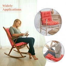 Load image into Gallery viewer, 22" x 44" Tufted Outdoor Patio Chair Seating Pad-Red &amp; Orange
