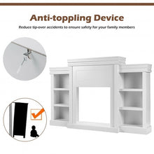 Load image into Gallery viewer, 70&quot; Modern Fireplace Media Entertainment Center with Bookcase-White
