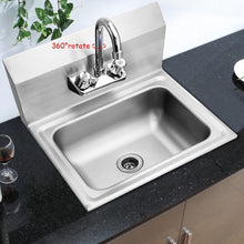 Load image into Gallery viewer, Stainless Steel Wall Mount Washing Sink Basin with Faucet
