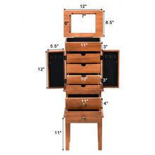 Load image into Gallery viewer, Vintage Jewelry Storage Standing with Top Flip Makeup Mirror
