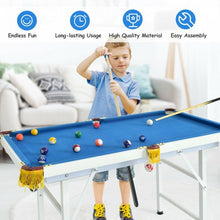 Load image into Gallery viewer, 47&quot; Folding Billiard Table Pool Game Table Includes Cues-Blue

