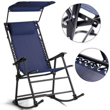 Load image into Gallery viewer, Zero Gravity Folding Rocking Chair Rocker Porch-Dark Blue
