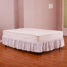 Load image into Gallery viewer, Twin / Full Size Around Bed 14" Elastic Wrap Ruffle Bed Skirt-White
