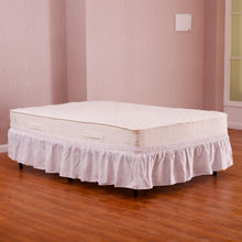 Load image into Gallery viewer, Twin / Full Size Around Bed 14&quot; Elastic Wrap Ruffle Bed Skirt-White
