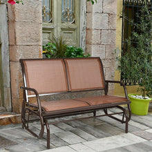 Load image into Gallery viewer, Swing Glider Chair 48&quot; Loveseat Rocker Lounge Backyard-Brown
