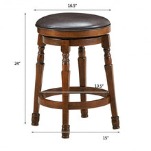 Load image into Gallery viewer, Set of 2 24" Swivel Leather Padded Bar Dining Stool
