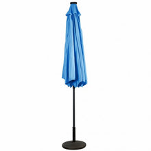 Load image into Gallery viewer, 10 ft Patio Solar Umbrella with Crank and LED Lights-Blue
