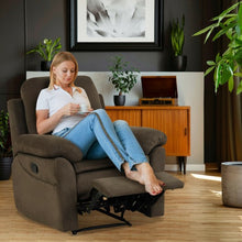 Load image into Gallery viewer, Manual Reclining Single Sofa with Footrest-Brown
