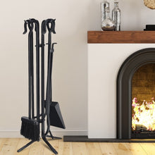 Load image into Gallery viewer, 5 Pieces Fireplace Iron Standing Tools Set
