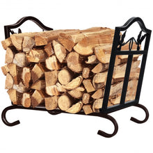 Load image into Gallery viewer, Foldable Firewood Log Rack Steel Wood Storage Holder
