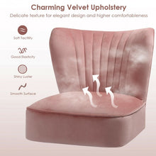 Load image into Gallery viewer, Armless Accent Chair Modern Velvet Leisure Chair-Pink
