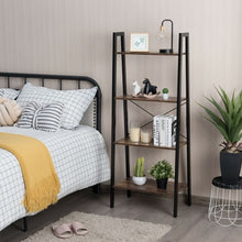 Load image into Gallery viewer, 4-Tier Ladder Shelf Ladder Bookcase Bookshelf Display Rack Plant Stand
