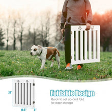 Load image into Gallery viewer, 24&quot; Folding Wooden Freestanding Dog Gate with 360° Flexible Hinge for Pet-White
