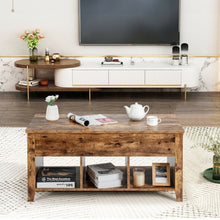 Load image into Gallery viewer, Lift Top Coffee Table with Storage Lower Shelf-Tan
