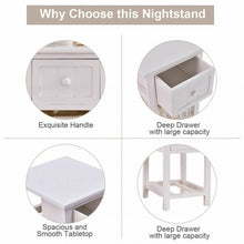 Load image into Gallery viewer, Set of 2 Mini Night Stand 2 Layer 1 Drawer End Table Organizer Wood
