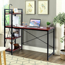 Load image into Gallery viewer, 47.5&quot; Writing Study Computer Desk with 4-Tier Shelves-Coffee
