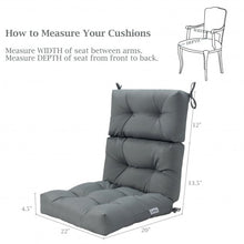 Load image into Gallery viewer, 22" x 44" Tufted Outdoor Patio Chair Seating Pad-Gray
