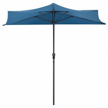 Load image into Gallery viewer, 9Ft Patio Bistro Half Round Umbrella -Blue
