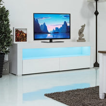 Load image into Gallery viewer, High Gloss TV Stand with LED Shelves and Drawers-Black
