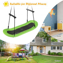 Load image into Gallery viewer, Saucer Tree Swing Surf Kids Outdoor Adjustable Oval Platform Set w/Handle-Green
