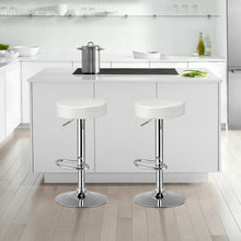 Load image into Gallery viewer, 1 PC Round Bar Stool Adjustable Swivel Pub Chair-White
