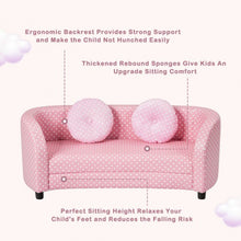 Load image into Gallery viewer, 2 Seat Kids Sofa Armrest Chair with Two Cloth Pillows
