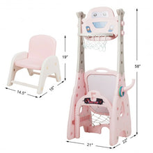 Load image into Gallery viewer, 6-in-1 Adjustable Kids Basketball Hoop Set-Pink
