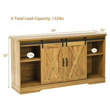 Load image into Gallery viewer, 59&quot; TV Stand with Adjustable Shelf and Sliding Barn Door Cabinet-Golden
