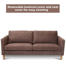 Load image into Gallery viewer, Upholstered Modern Fabric Love Seat Sofa-Coffee
