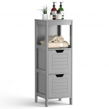 Load image into Gallery viewer, Bathroom Wooden Floor Cabinet Multifunction Storage Rack Stand Organizer-Gray
