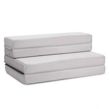Load image into Gallery viewer, 4&quot; Tri-Fold Sofa Bed Foam Mattress with Handles-Twin size
