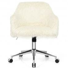 Load image into Gallery viewer, Modern Fluffy Faux Fur Vanity Office Chair for Teens Girls-Beige
