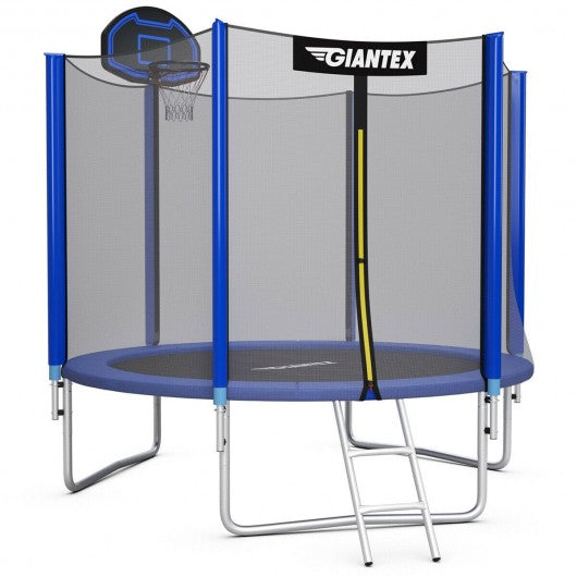 10FT Round Trampoline with Safety Enclosure Net-10'