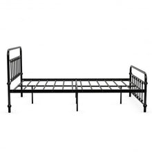 Load image into Gallery viewer, Full Size Metal Bed Frame with Steel Slats Headboard-Black
