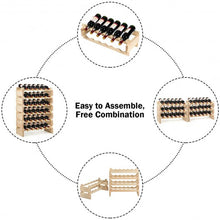 Load image into Gallery viewer, 36 Bottles Stackable Wooden Wobble-Free Modular Wine Rack
