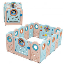 Load image into Gallery viewer, 16-Panel Foldable Baby Safety Play Yard Playpen with Lockable Gate
