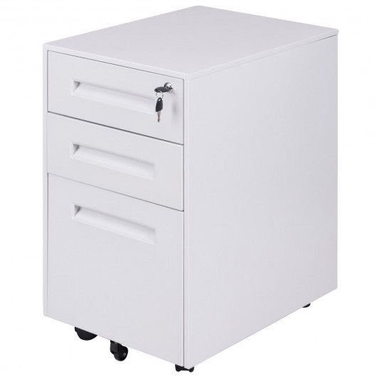 Metal Rolling Sliding Drawer A4 File Cabinet -White