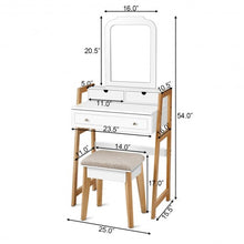 Load image into Gallery viewer, Makeup Vanity Table Dressing table and Cushioned Stool Set
