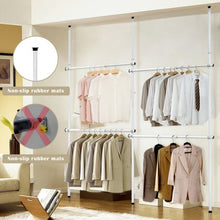 Load image into Gallery viewer, Double 2 Tier Adjustable &amp; Telescopic Clothes Hangers
