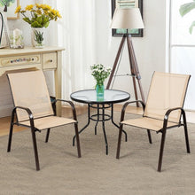 Load image into Gallery viewer, 2 PCS Patio Chairs Outdoor Dining Chair with Armrest-Beige

