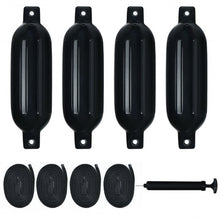 Load image into Gallery viewer, 23&quot; 4 Pack Hand Inflatable Marine Bumper Boat Fenders-Black
