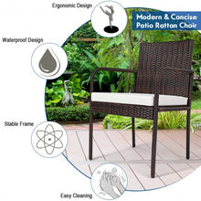 Load image into Gallery viewer, 4 PCS Outdoor Patio Rattan Dining Chairs Cushioned Sofa
