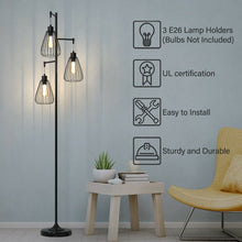 Load image into Gallery viewer, 67" Industrial 3-Light Floor Lamp Tree
