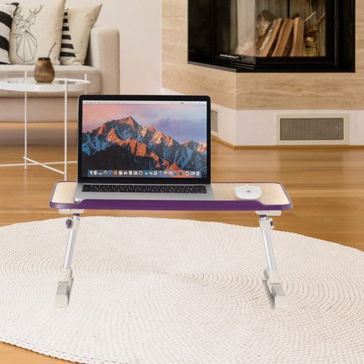 Portable Adjustable Desk Folding Lazy Laptop Computer Table-Purple