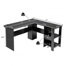 Load image into Gallery viewer, Modern L-Shaped Computer Desk with Shelves-Black
