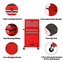 Load image into Gallery viewer, Rolling Cabinet Storage Chest Box Garage Toolbox Organizer-Red
