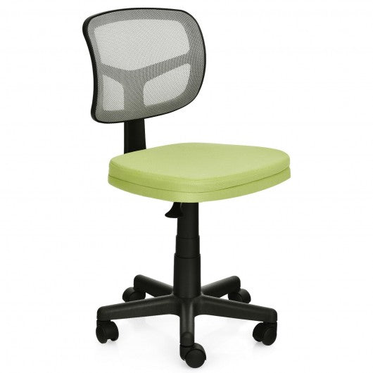Armless Computer Chair w/ Height Adjustment & Breathable Mesh for Home Office-GN