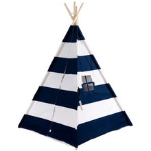 Load image into Gallery viewer, 5&#39; White &amp; Blue Portable Indian Children Sleeping Dome Play Tent
