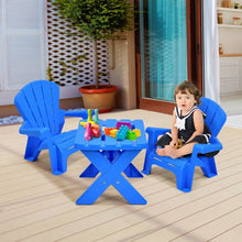 Load image into Gallery viewer, 3-Piece Plastic Children Table Chair Set-Blue
